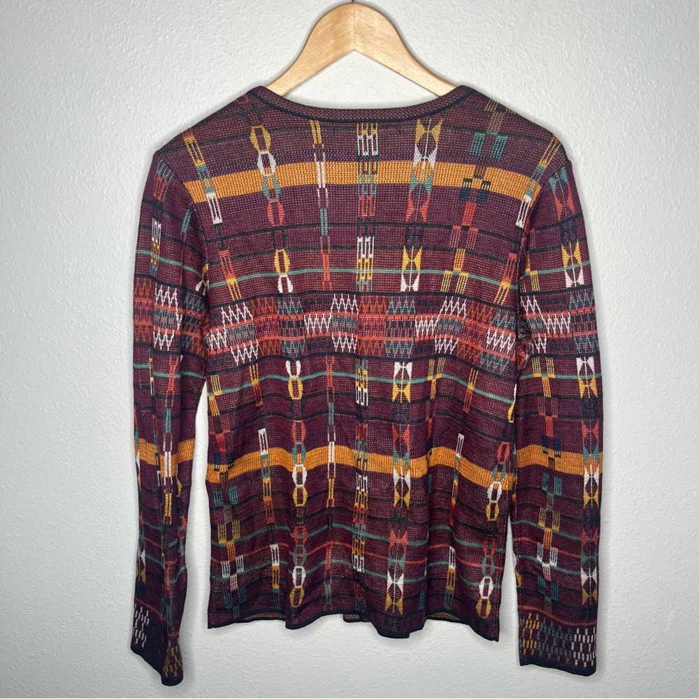 Peruvian Connection Maroon Geometric 100% Pima Co… - image 3